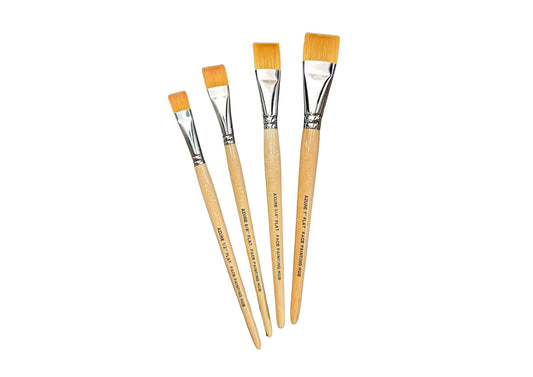 Set of 4 Azure Facepainting Hub Flat Brushes (5% off)