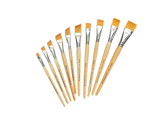 Set of 10 Facepainting Hub Angled and Flat Brushes (7% off)