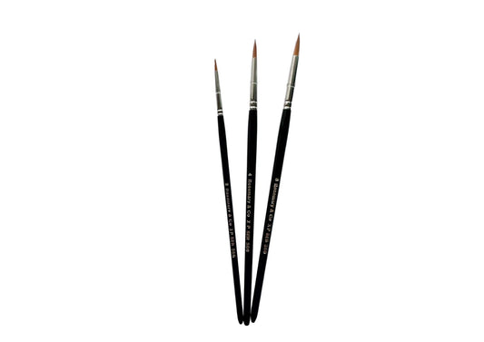 Set of 3 Rosemary & Co Pointed Round Facepainting Brushes