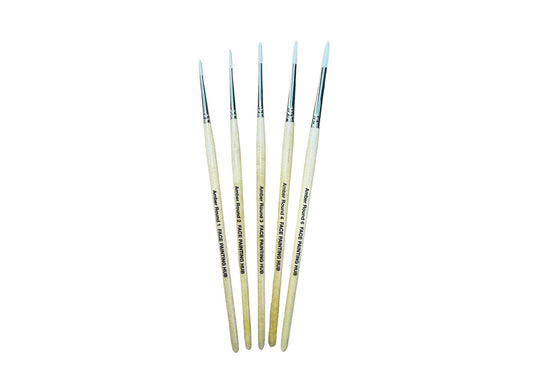 Set of 5 Amber Facepainting Hub Round Brushes (5% off)