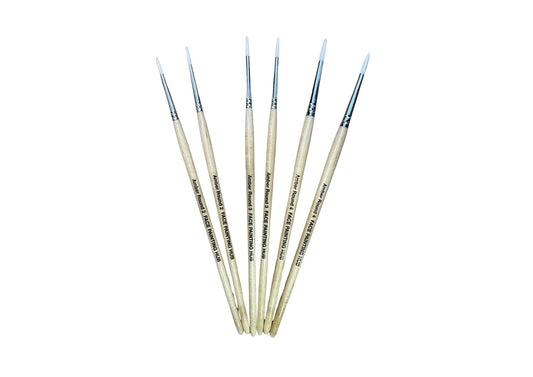 Set of 6 Amber Facepainting Hub No. 2, 3 & 4 Round Brushes (5% off)